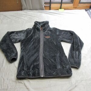 Columbia Jacket Womens Small Black Fuzzy Fire Side II Sherpa Fleece Full Zip